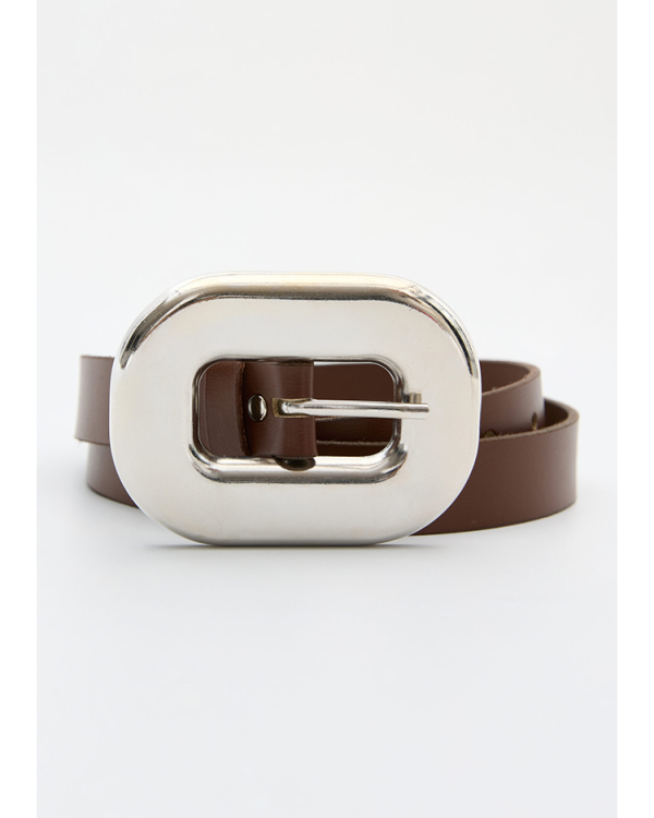 Oval leather belt -Leather Twist
