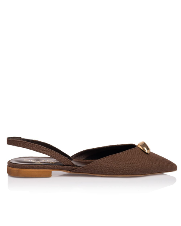 Slingback flats with gold accent - Sante Shoes