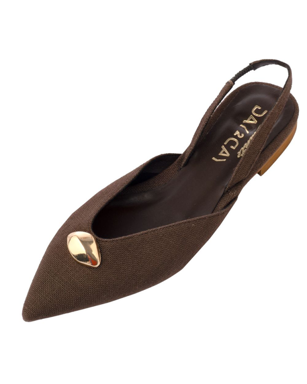 Alternative view of Slingback flats with gold accent - Sante Shoes