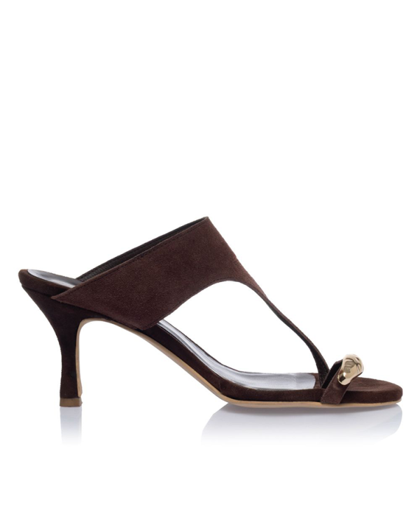 Suede heeled mule sandals - Sante Shoes