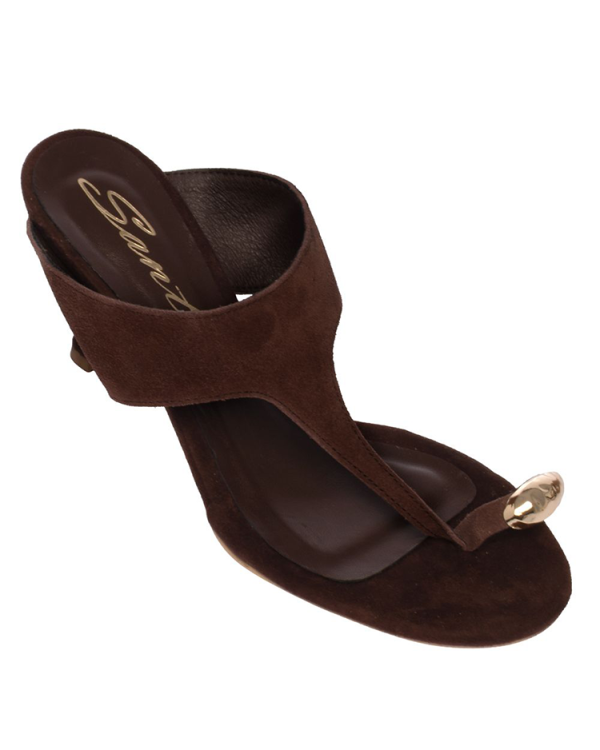 Alternative view of Suede heeled mule sandals - Sante Shoes