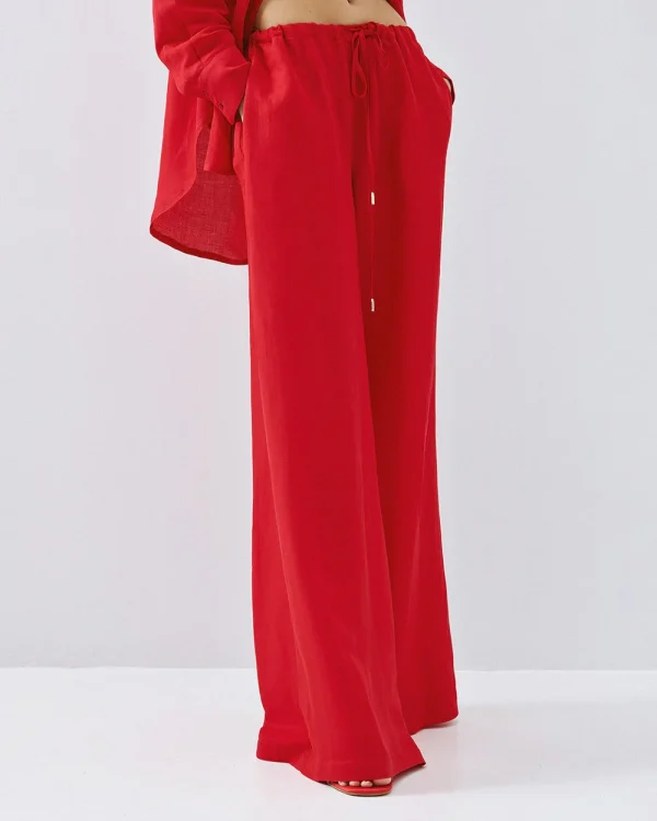 Alternative view of Wide-leg pants with a drawstring - Access Fashion