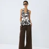 Printed peplum vest top - Access Fashion