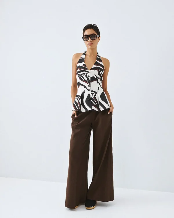 Printed peplum vest top - Access Fashion