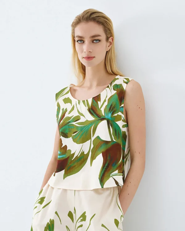 Cropped printed top - Access Fashion
