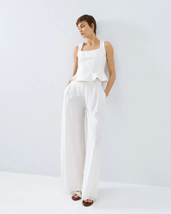 Peplum top with seam details - Access Fashion