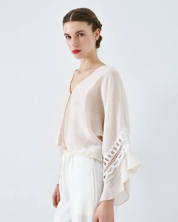 Alternative view of Wrap blouse with lace - Access Fashion