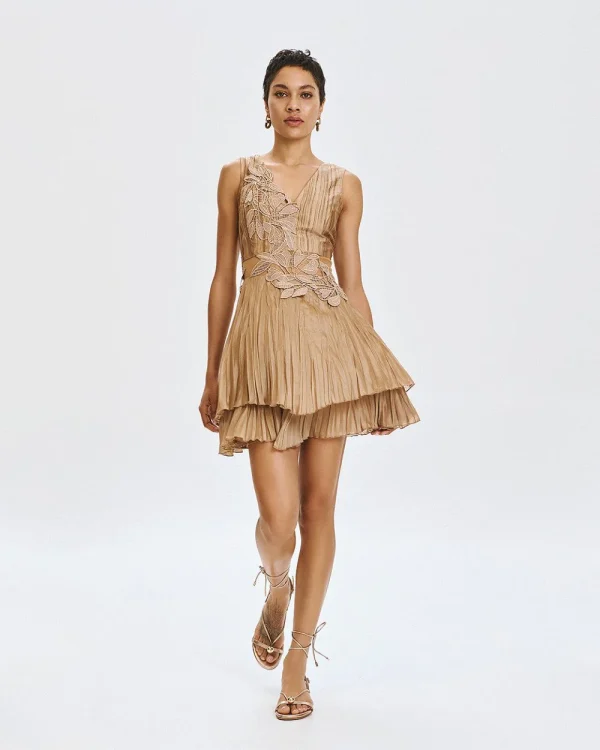 Mini pleated dress with motif - Access Fashion