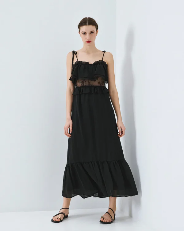 Maxi dress with lace detail - Access Fashion