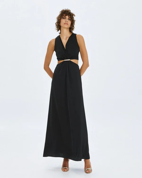 Maxi cut-out dress with a metallic detail - Access Fashion