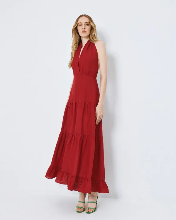 Alternative view of Halter dress with an open back - Access Fashion
