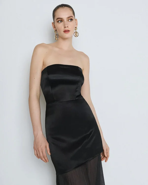 Alternative view of Strapless dress with sheer hem - Access Fashion