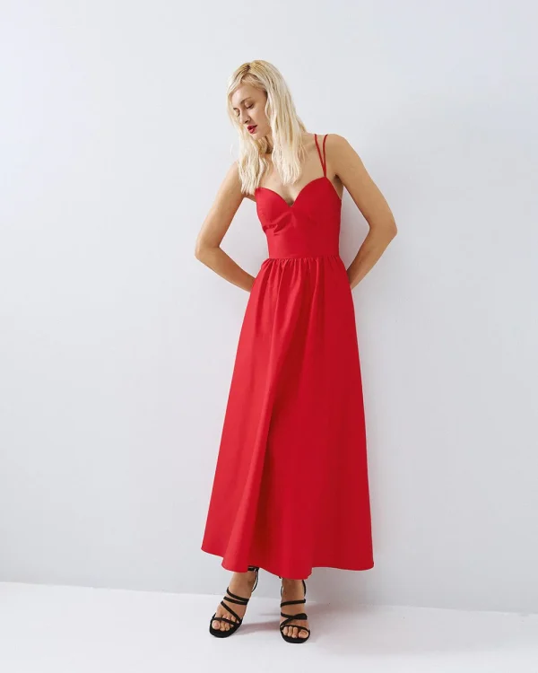 Alternative view of Midi flared dress with ruched details - Access Fashion
