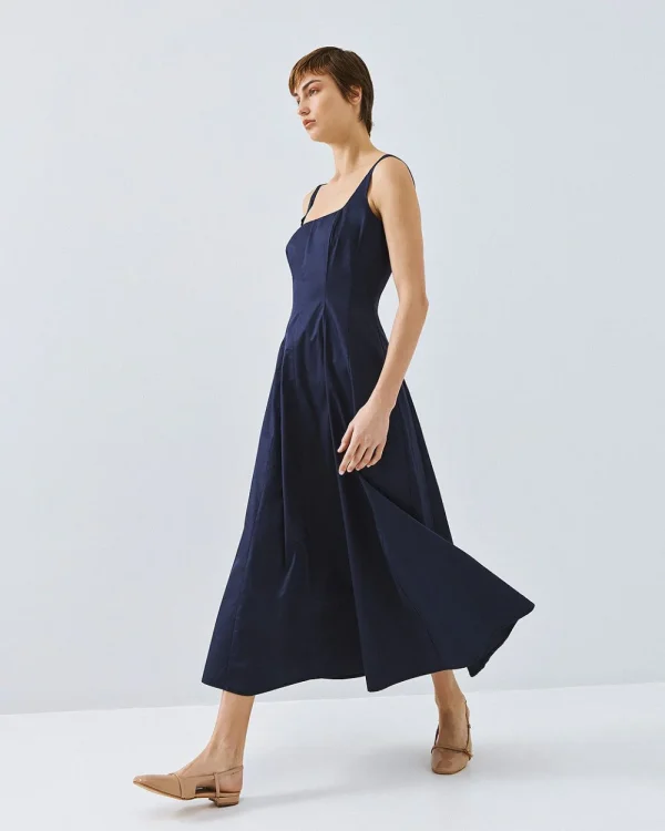 Alternative view of Midi flared dress with pleats - Access Fashion