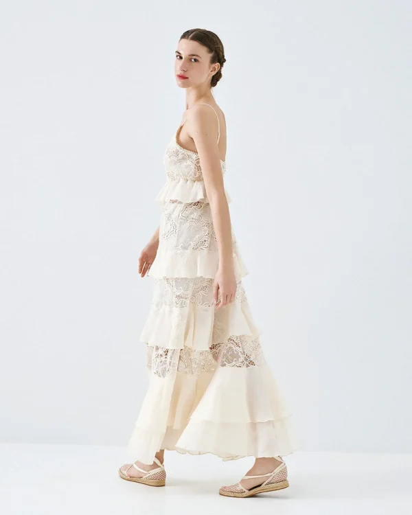 Alternative view of Dress with lace and ruffle details - Access Fashion