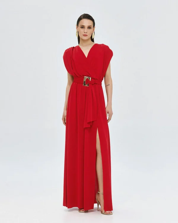 Wrap dress with belt and buckle detail - Access Fashion