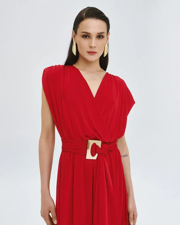 Alternative view of Wrap dress with belt and buckle detail - Access Fashion