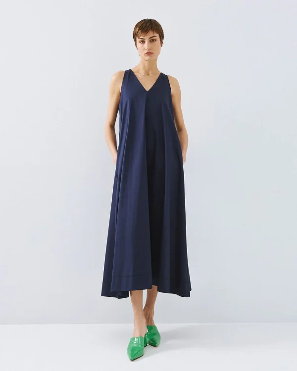 Dress with a v-neckline and drawstrings - Access Fashion