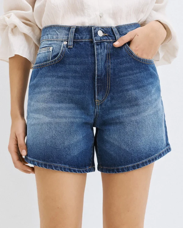 Alternative view of High-waisted denim shorts - Access Fashion