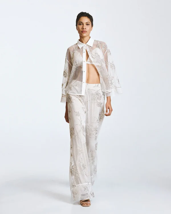 Mesh shirt with sequins - Access Fashion