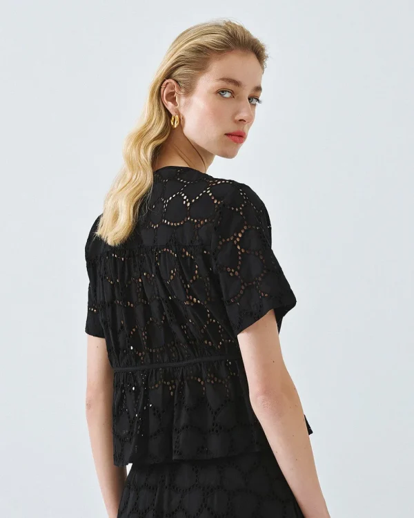 Alternative view of Short-sleeve broderie shirt - Access Fashion