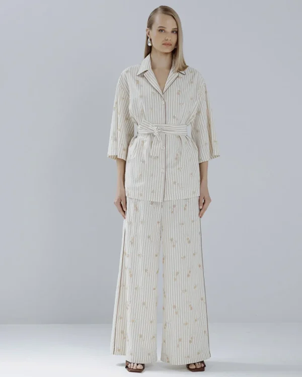 Striped shirt with embroidery - Access Fashion