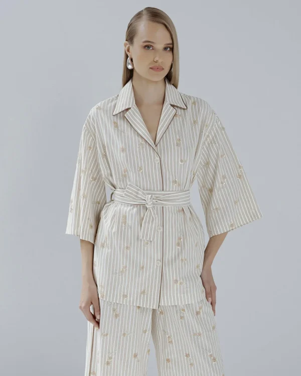 Alternative view of Striped shirt with embroidery - Access Fashion