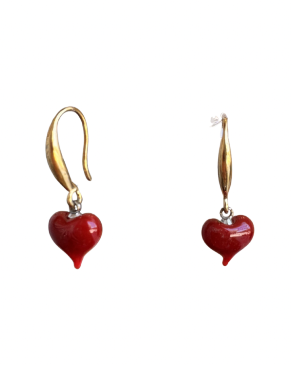Glass heart earrings - Ifigenia Loukou