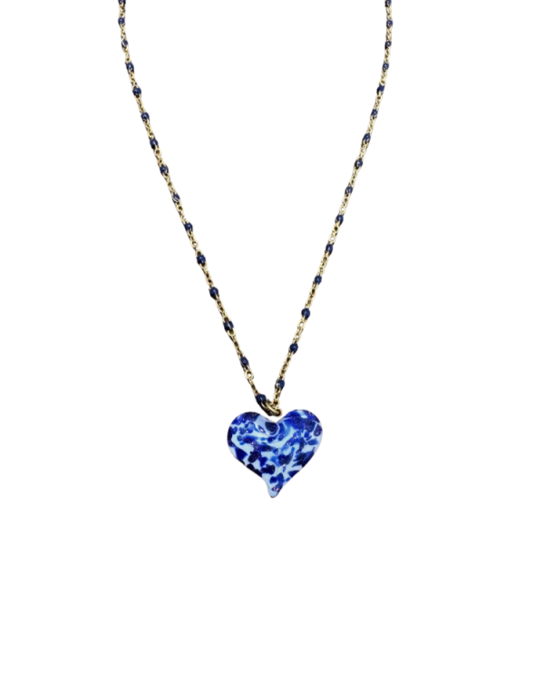 Alternative view of Murano heart necklace - Ifigenia Loukou