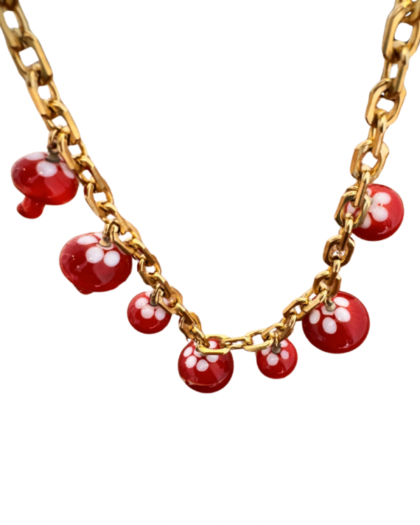 Alternative view of Glass mashroom necklace - Ifigenia Loukou