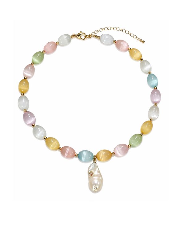 Gold-plated baroque pearl necklace - Ifigenia Loukou