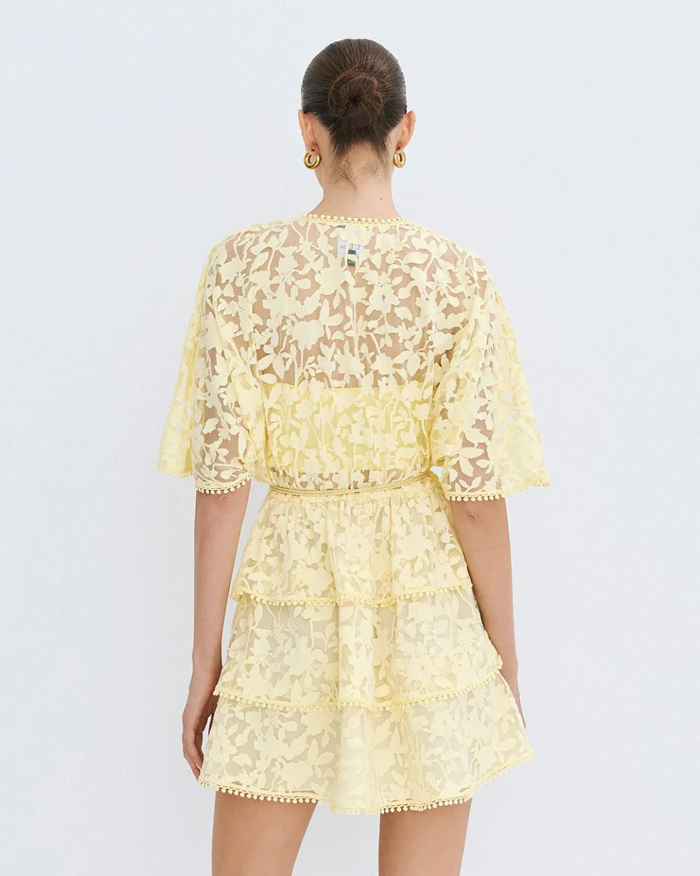 Brouska - S26-3028 Mini devore dress with ruffles - Access Fashion - Image 9