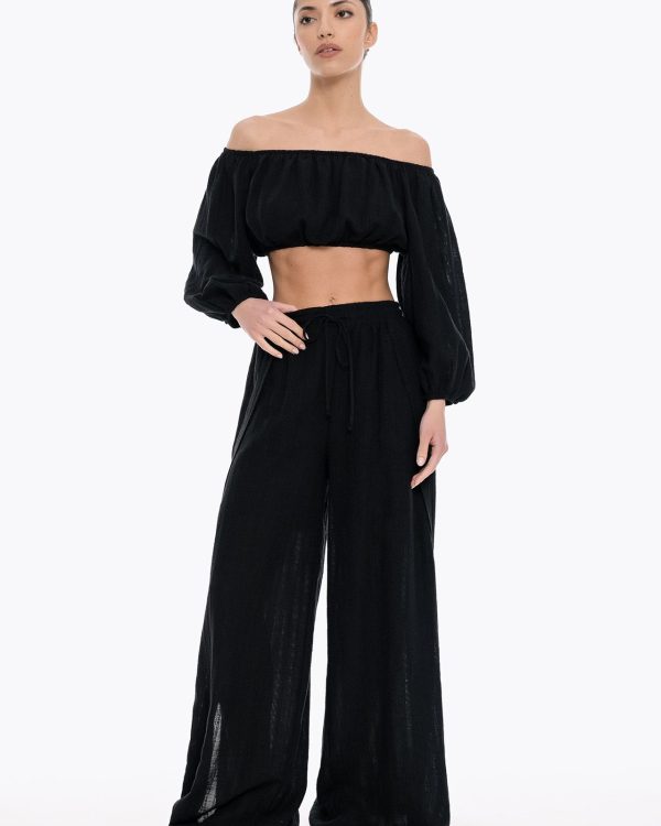 Alternative view of Busy line wide leg pants - 4Tailors