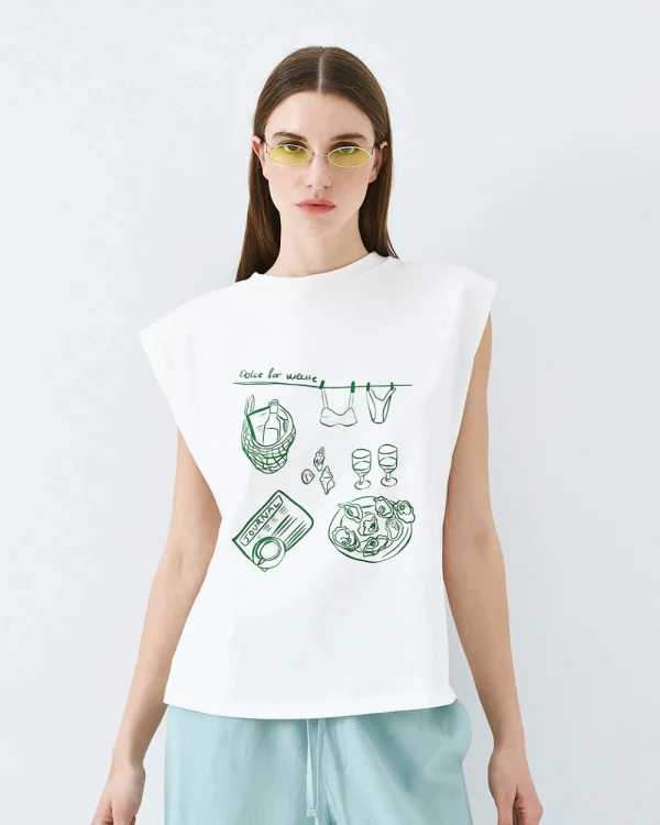 Alternative view of Sleeveless blouse with print - Access Fashion