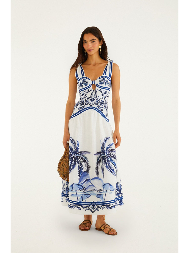 Brouska - FRS26-355379 Wonderful city linen maxi dress - Farm Rio