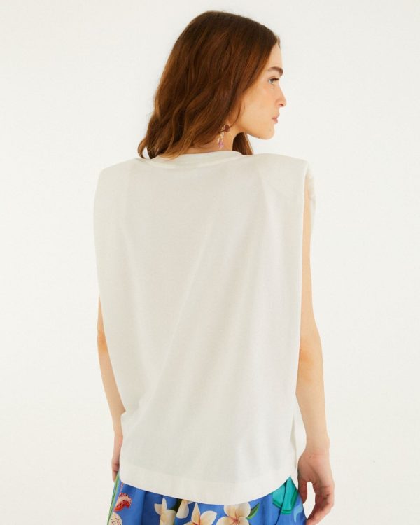 Alternative view of Fishing dreams padded shoulder t-shirt - Farm Rio