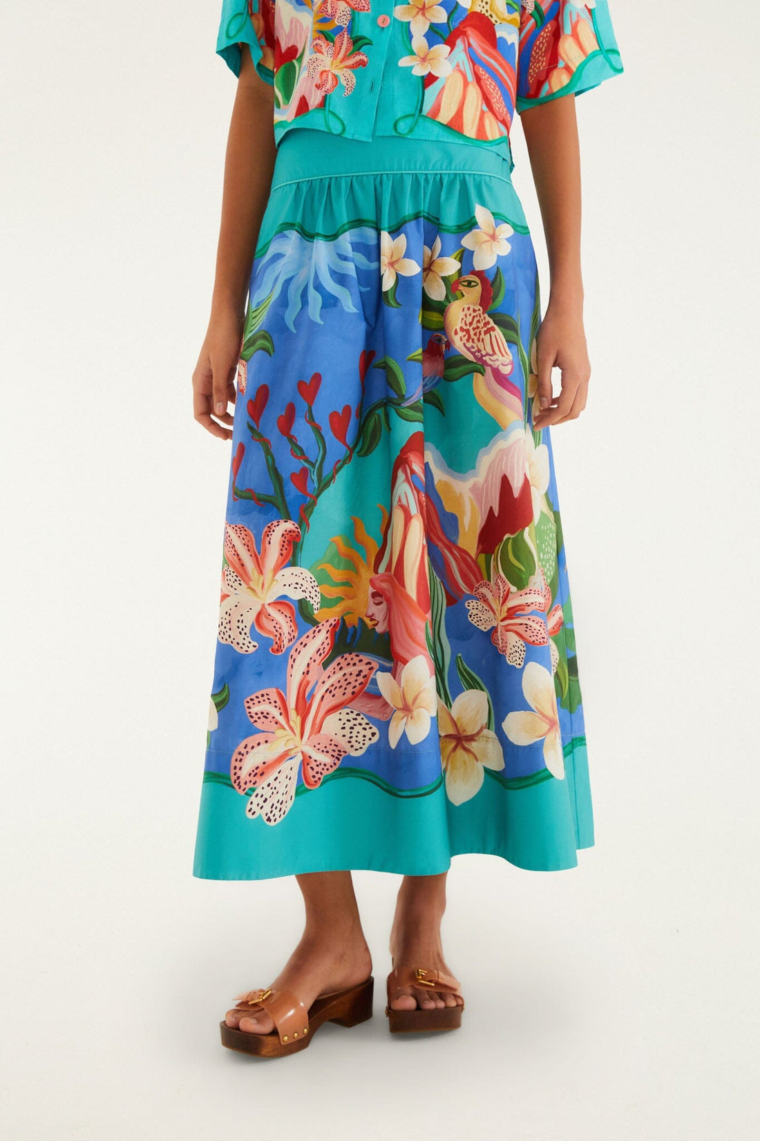 Brouska - FRS26-360775 multicolor garden of life midi skirt - Farm Rio - Image 3