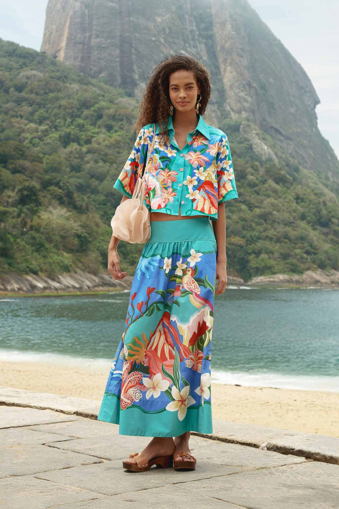 Brouska - FRS26-360775 multicolor garden of life midi skirt - Farm Rio - Image 4