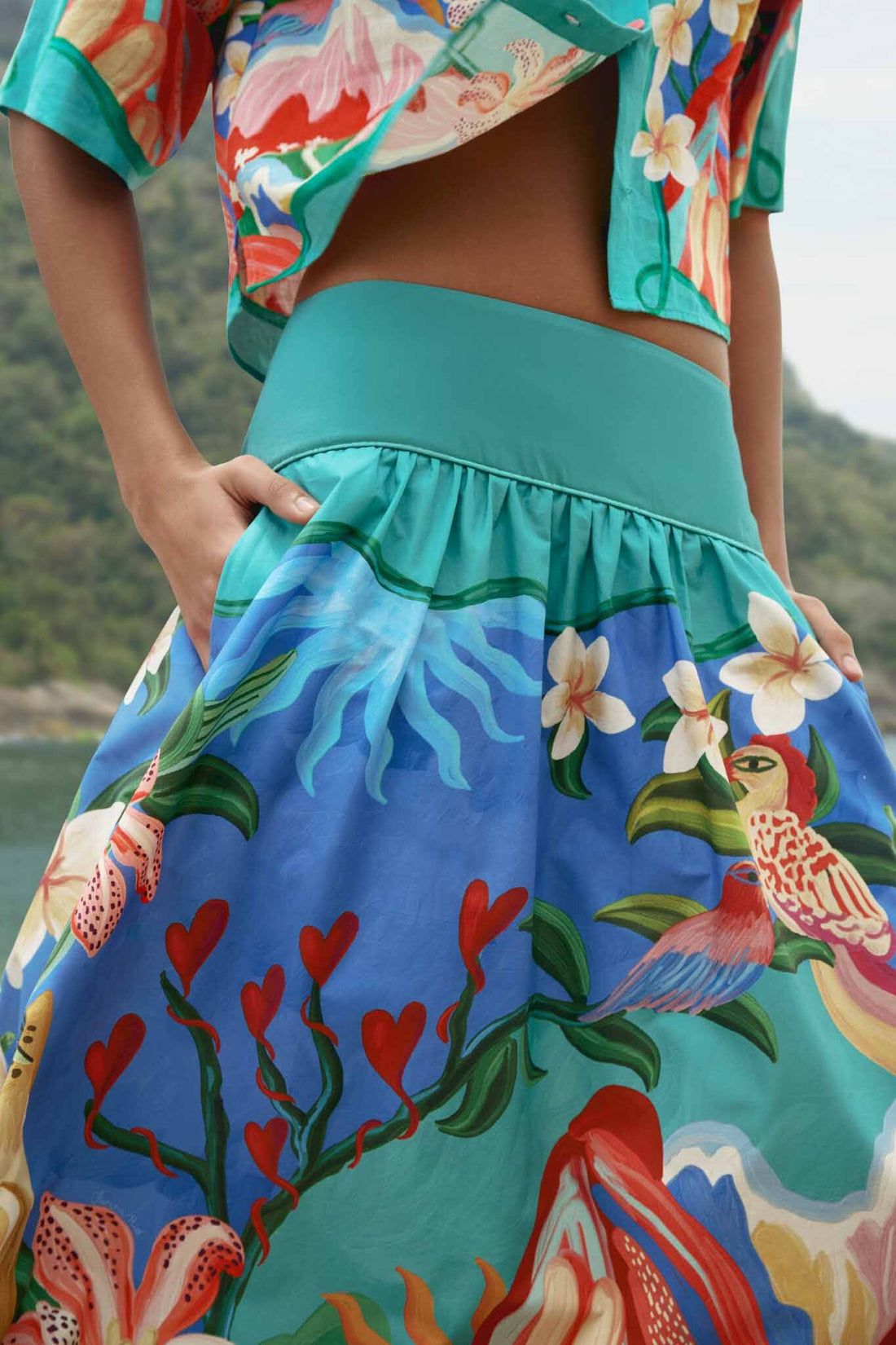 Brouska - FRS26-360775 multicolor garden of life midi skirt - Farm Rio - Image 5