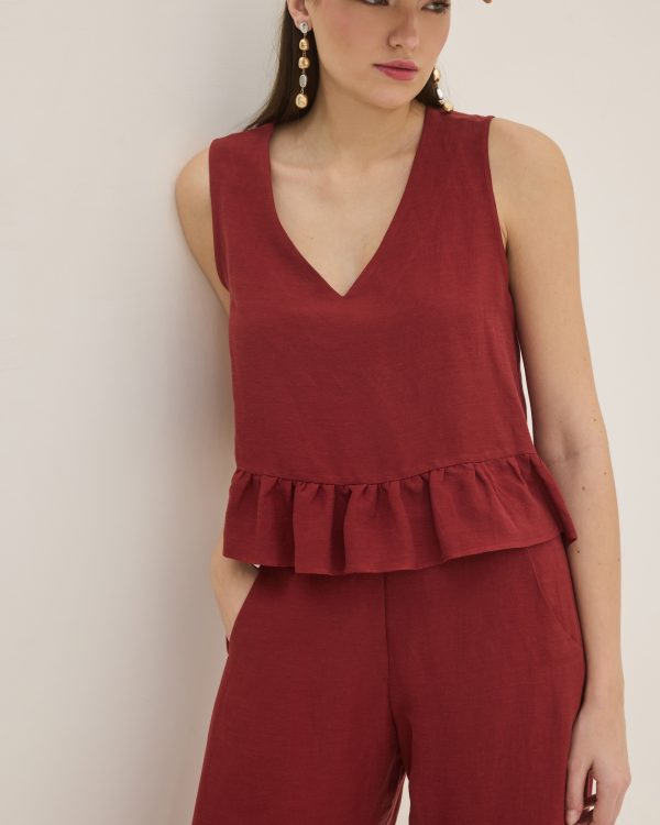 Alternative view of Ruffle sleeveless top - Innocent