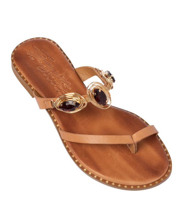 Alternative view of Toe-loop sandals with stones - Sante Shoes