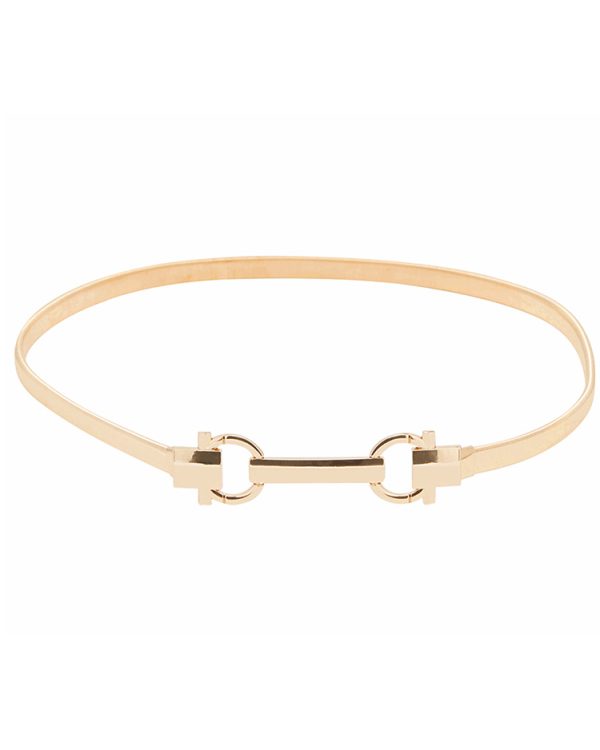 Slim metallic waist belt