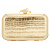 Croc metallic clutch with branch clasp
