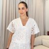 Short sleeve broderie top - Innocent