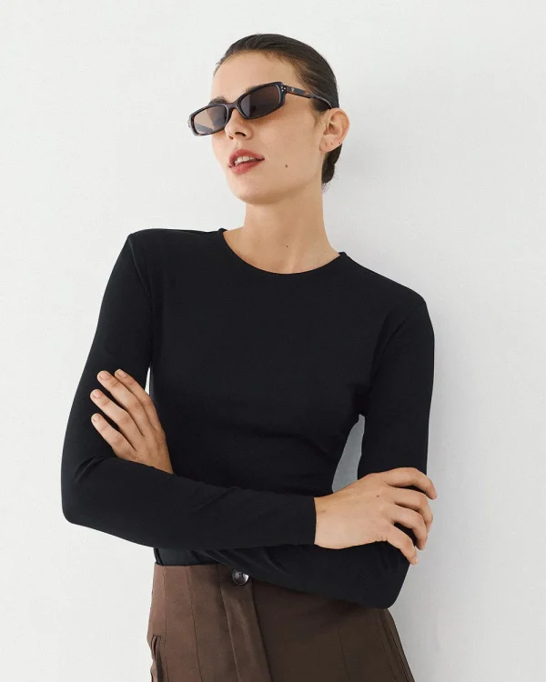 Long-sleeved blouse with padded shoulders - Access Fashion