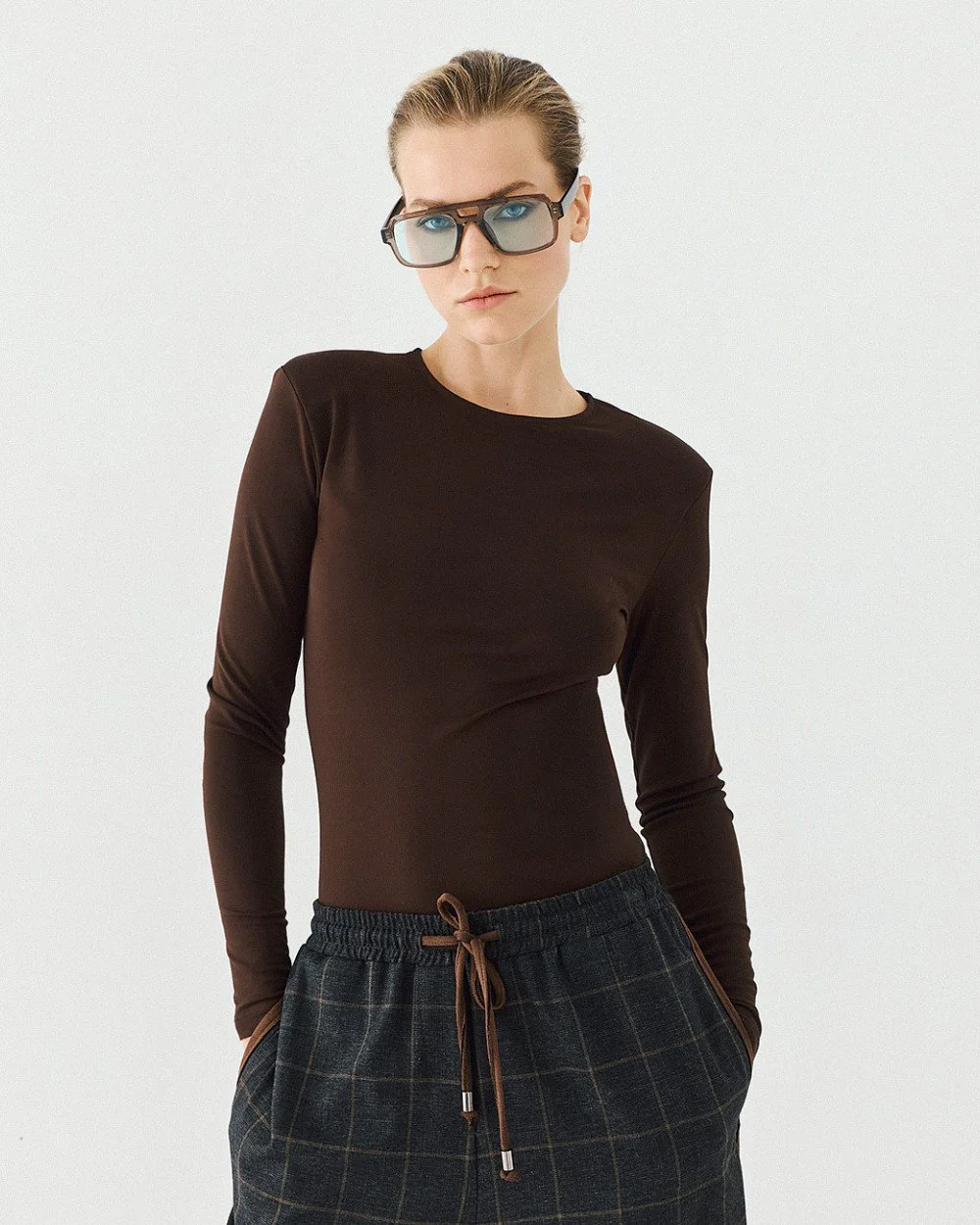 Brouska - W26-2008 Long-sleeved blouse with padded shoulders - Access Fashion - Image 5