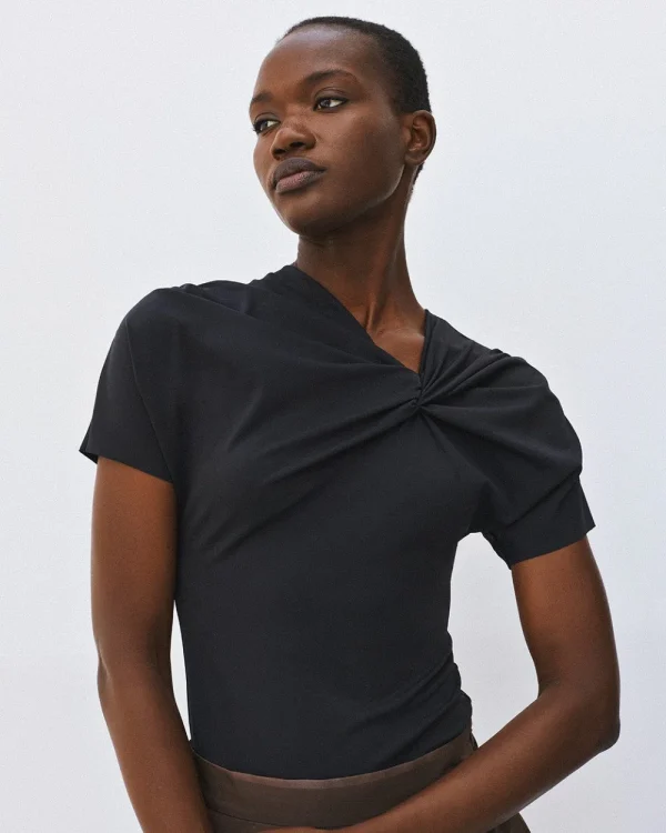 Short-sleeve bodysuit with a knot - Access Fashion