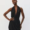 Halter bodysuit with lace and sequins - Access Fashion
