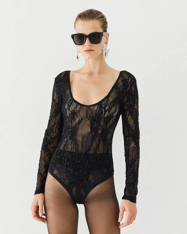Long-sleeve lace bodysuit - Access Fashion