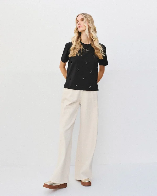 Alternative view of Short-sleeve blouse with rhinestones - Access Fashion